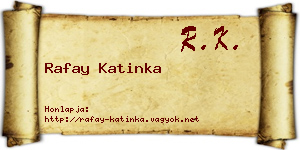Rafay Katinka névjegykártya